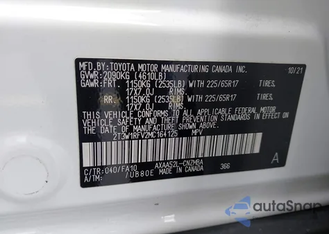 2021 Toyota Rav4 Xle from USA, damaged, VIN 2T3W1RFV2MC164125